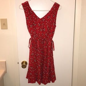 Red floral dress